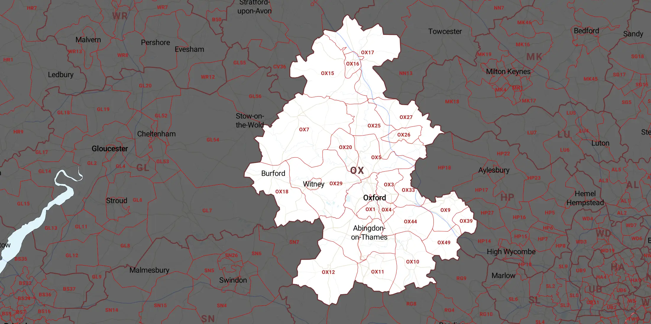 Service Areas Map
